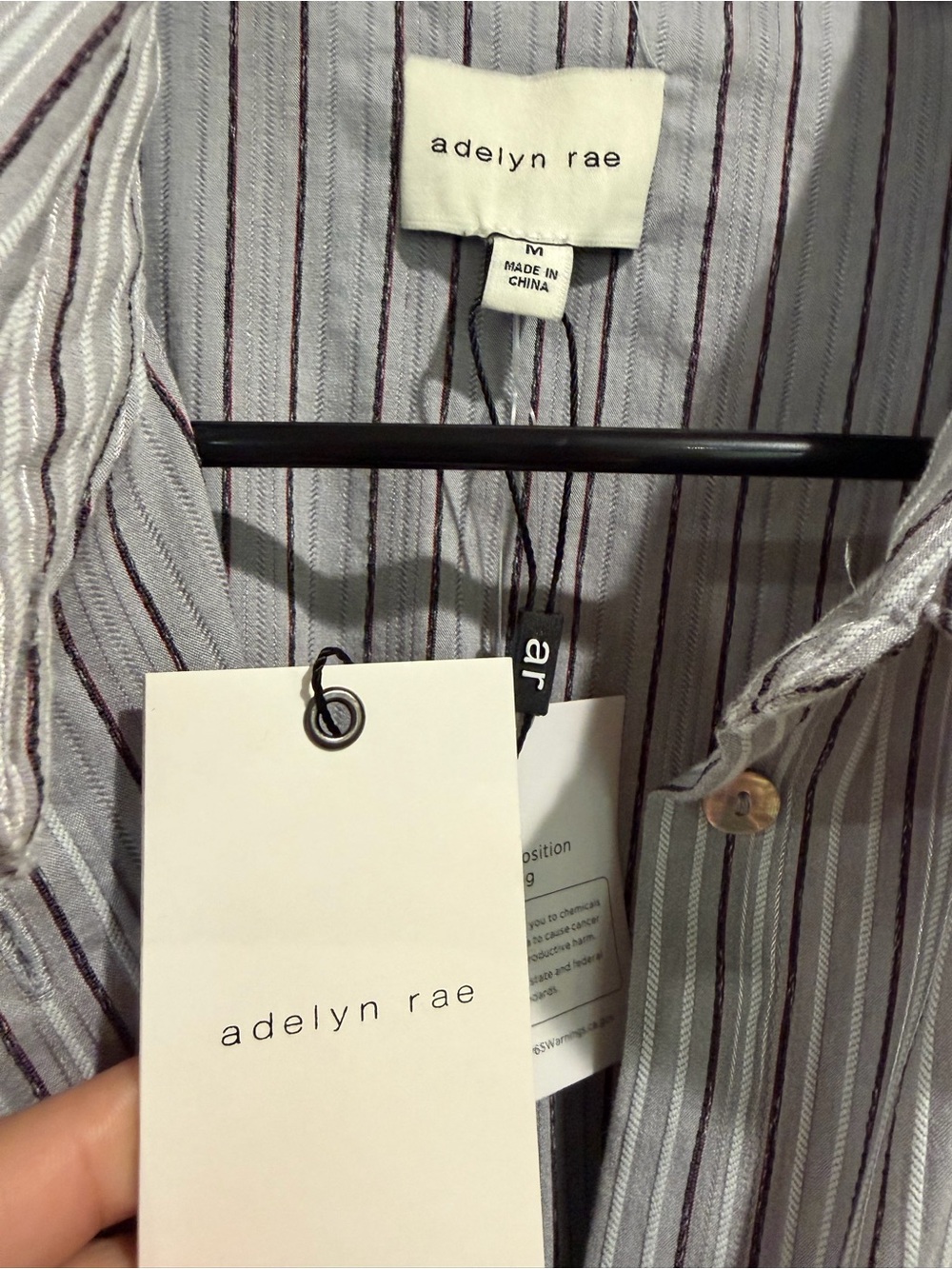 Adelyn Rae Blue and White Striped Midi Dress - Picture 4 of 4